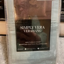 Simply Vera Wang 800 Thread Egyptian Ct King Pillowcase Set  Slate Blue New