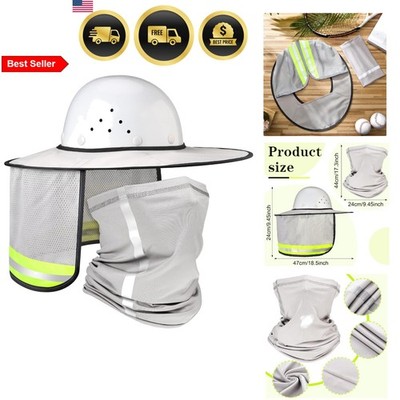 2 Pcs Sun Hard Hat Neck Protection High Visibility Full Brim Mesh Sun Protect...
