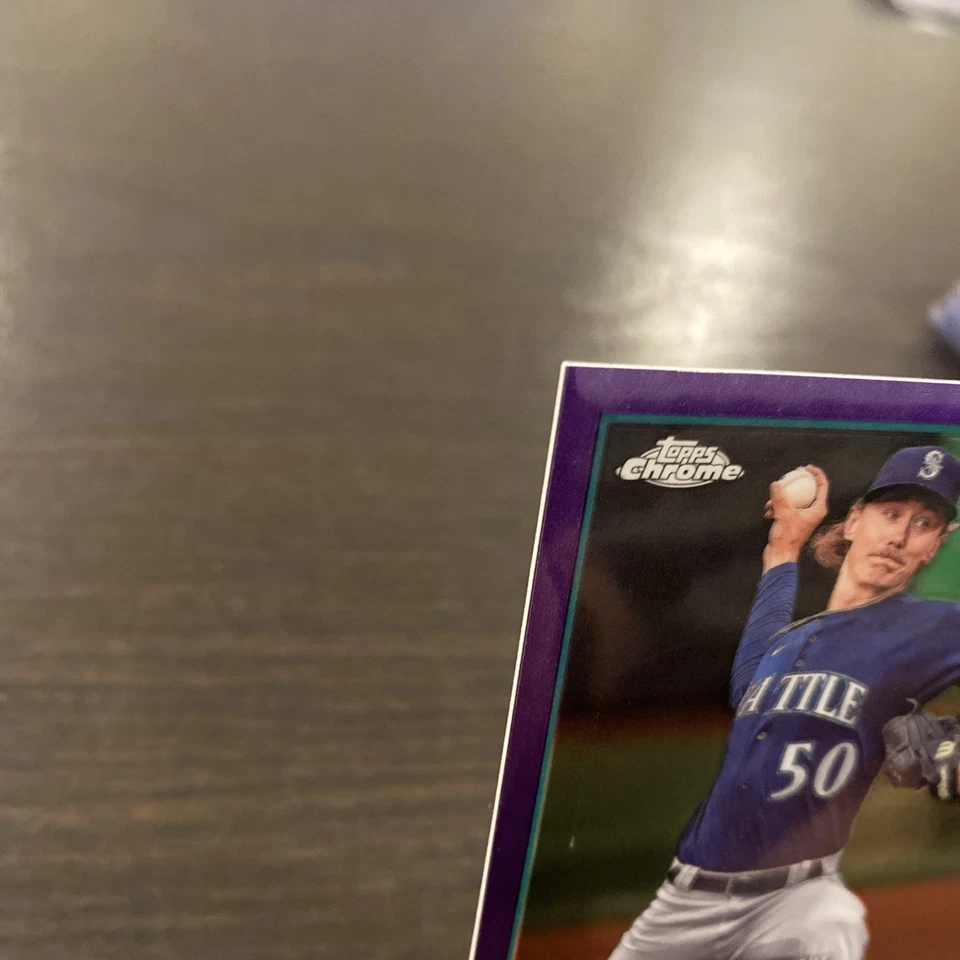 2023 Topps Chrome Update Series Rookie Debut Bryce Miller USC99 Purple Refractor - Image 4 of 4