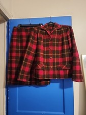 Vintage Pendleton Red Brown 2 piece suit Virgin Wool blazer skirt size 14