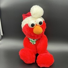 Vintage Tyco Sesame Street Santa Elmo Christmas Plush 15" Stuffed Toy Lovey