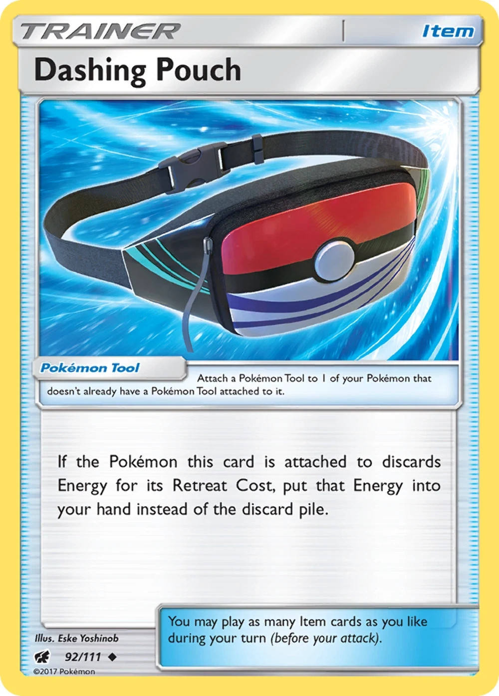 Pokemon DASHING POUCH Sun & Moon Crimson Invasion 92/111 NM/Mint PACK FRESH
