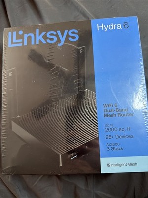 Linksys Hydra 6 Dual-Band Mesh Wi-Fi 6 Router - Black Brand New 2000 Sq Ft 3 Gbp