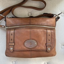 VINTAGE FOSSIL BAG, BROWN LEATHER CROSSBODY