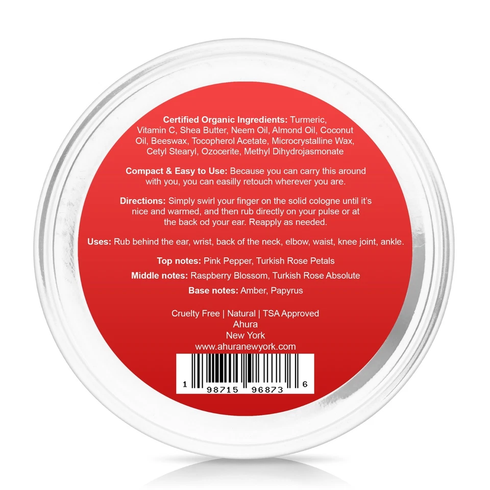 Ahura Herbal Mild Rose Eau de Parfum Bálsamo Perfumado Sólido Feminino, 2 oz (pacote com 2) - Imagem 3 de 4