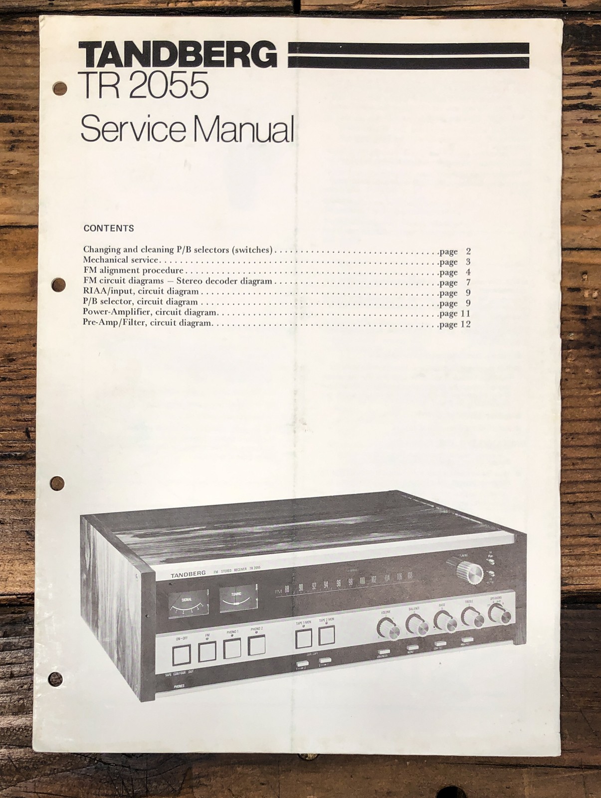 Tandberg TR-2055 Receiver Service Manual *Original*