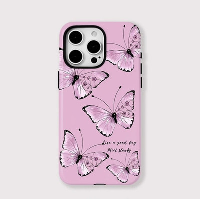 Purple Butterfly Girly Aesthetic Tough Case iPhone 17 16 15 14 13 12 11 Pro Max