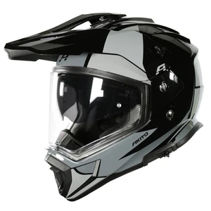 Akito Adventure Motorcycle Helmet Black Grey Grey
