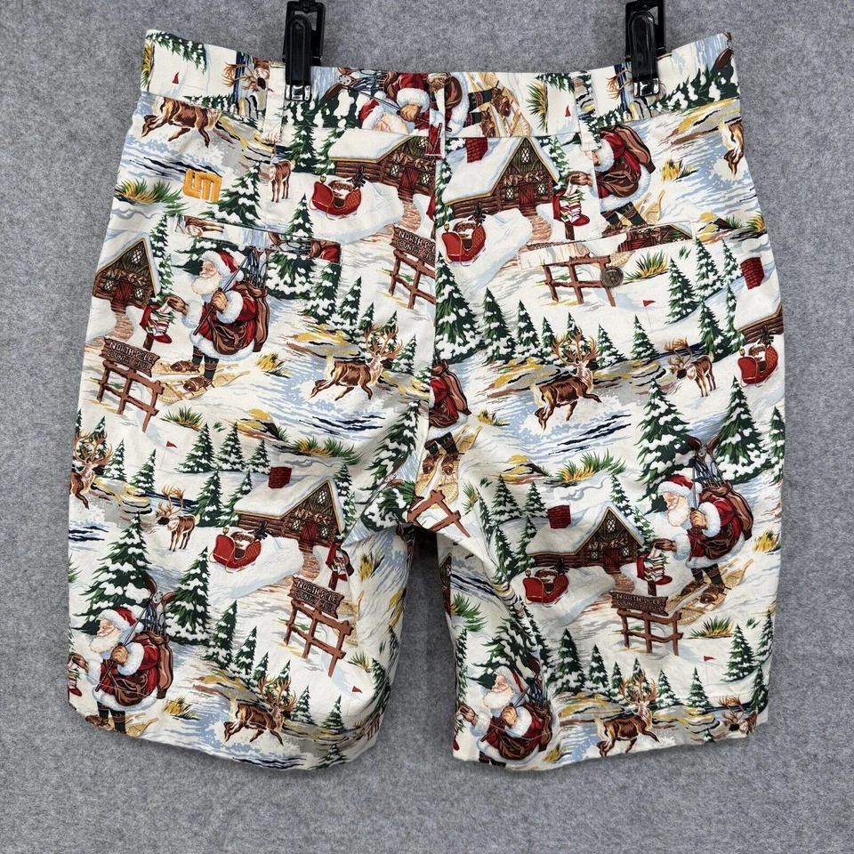 Loudmouth Shorts Mens 32 Christmas Holiday Print Golf AOP Santa North Pole - Image 3 of 4