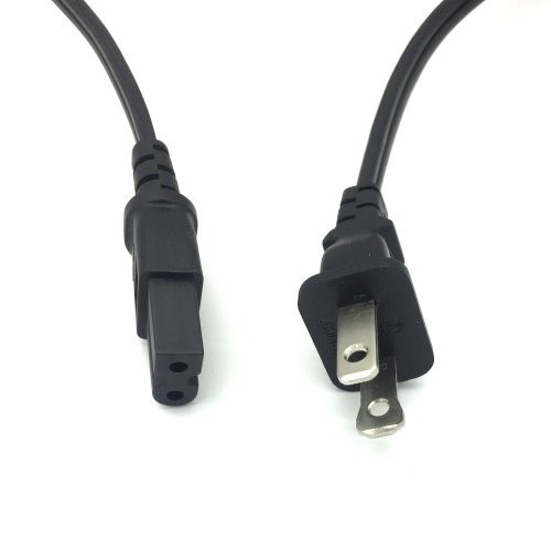 6ft Polarized 2 Prong AC Power Cord for Vizio Sharp Sony LG Samsung LED LCD HDTV