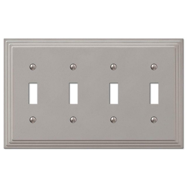 Amerelle 4 Toggle Wall Plate Switch Cover Cast Metal Electrical Satin