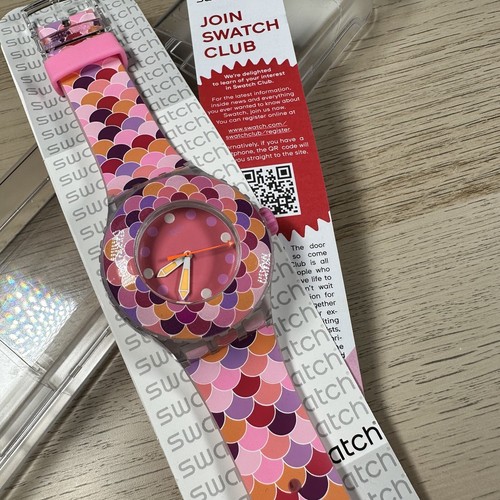 NEU✅ Swatch Uhr Scuba Pedrinha Rosa SUUK111 Pink Lila und Rot Damenuhr - Bild 9 von 12