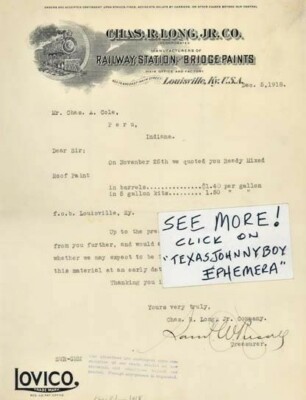 1918 LOUISVILLE KENTUCKY SAM W RUSSELL CHARLES R LONG | eBay