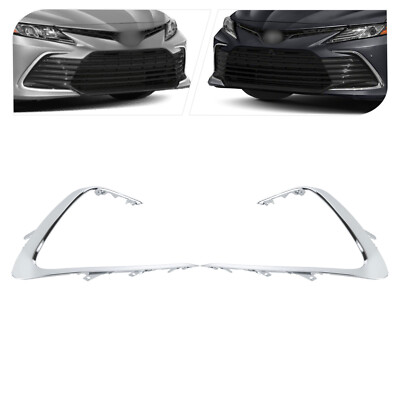 For 2021-2023 Toyota Camry XLE LE Left Right Front Bumper Side Chrome Trims Set