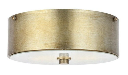 Vintage Silver White Glass Shade Flush Mount Light Fixture Kitchen Lighting - Picture 1 of 7