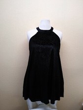 Trixxi XL Jr Little Velour A Line Black Formal Prom Dress Sleeveless Back Button