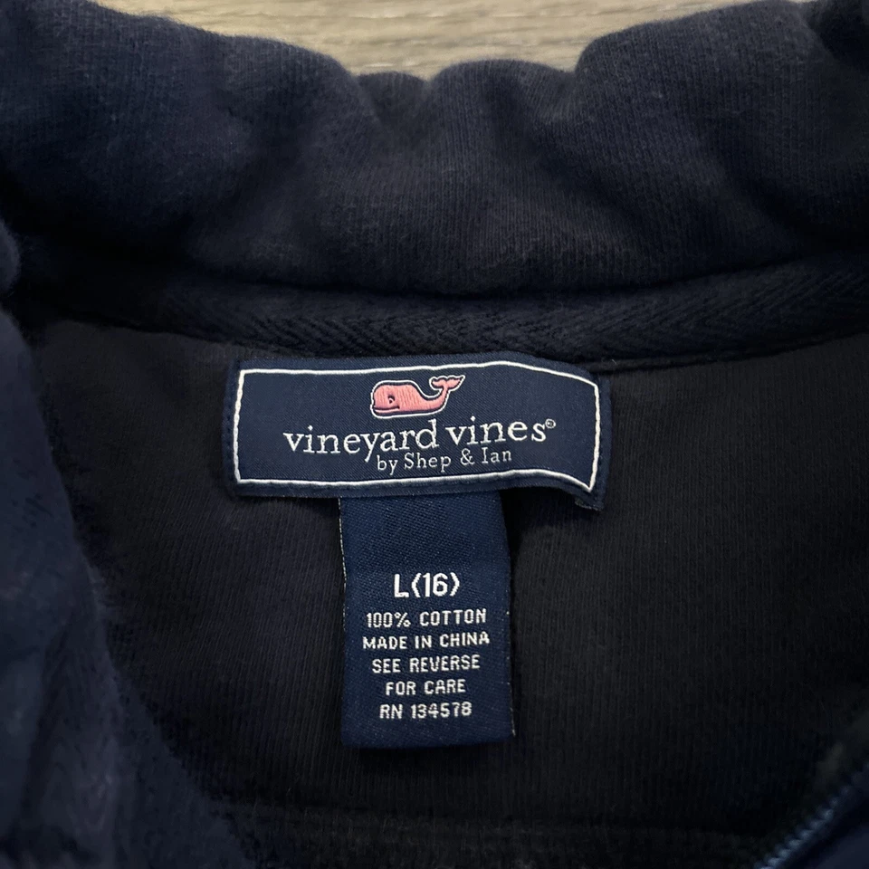 Suéter Vineyard Vines Niñas Cuarto Cremallera Azul Marino 16L Foto 3 de 4