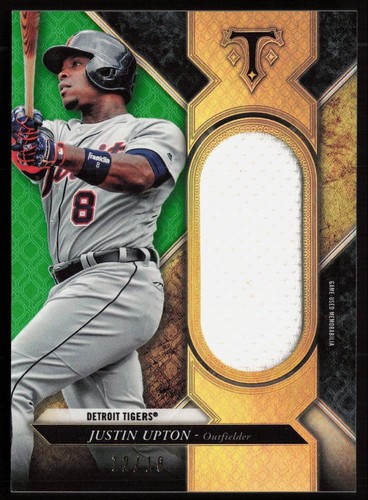 2017 Topps Triple Threads Single Jumbo Unity Relics Emerald Justin Upton 12/18 - Afbeelding 1 van 2