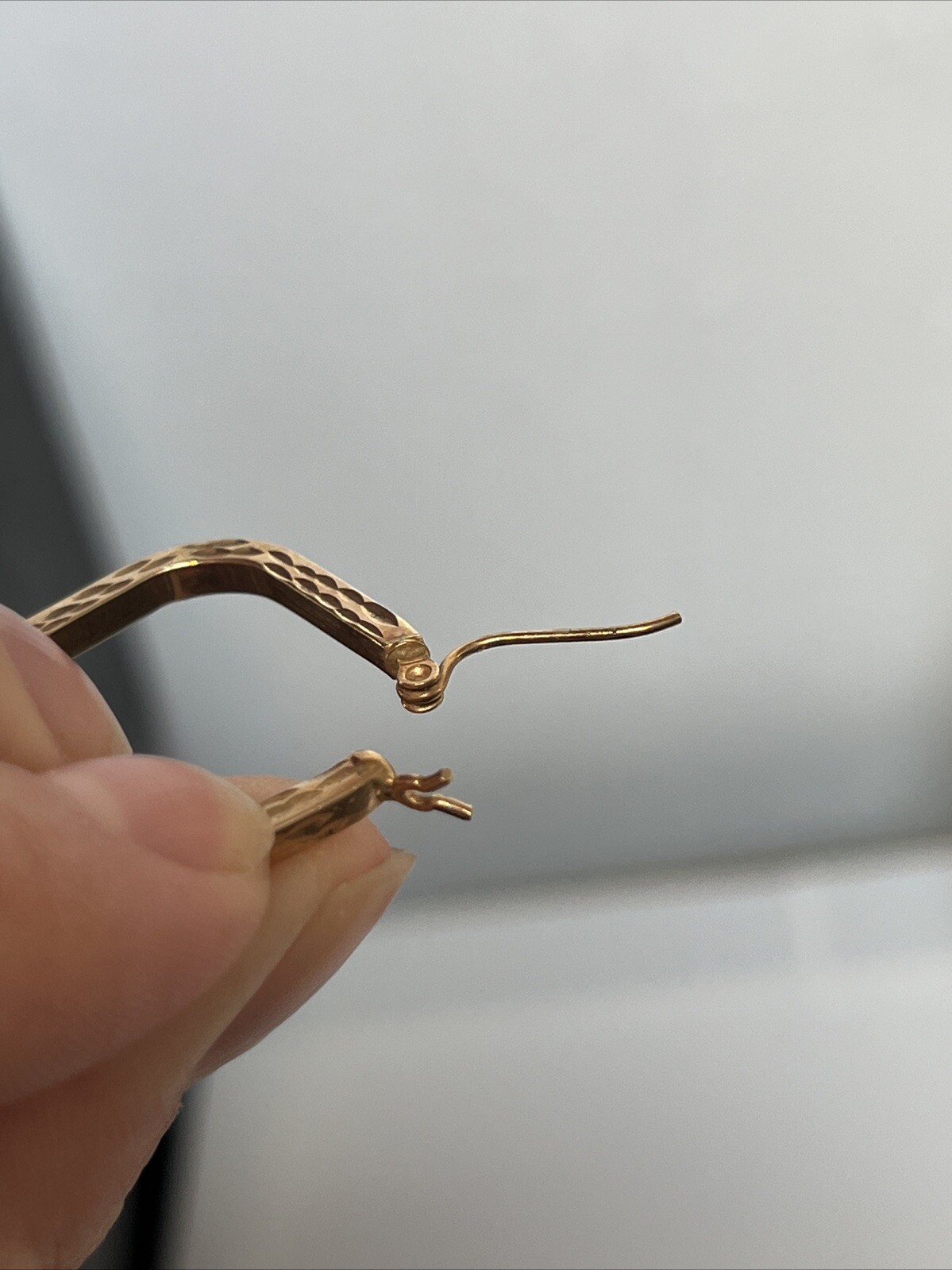 14k Gold Basic Earrings Square Hoops - image 14