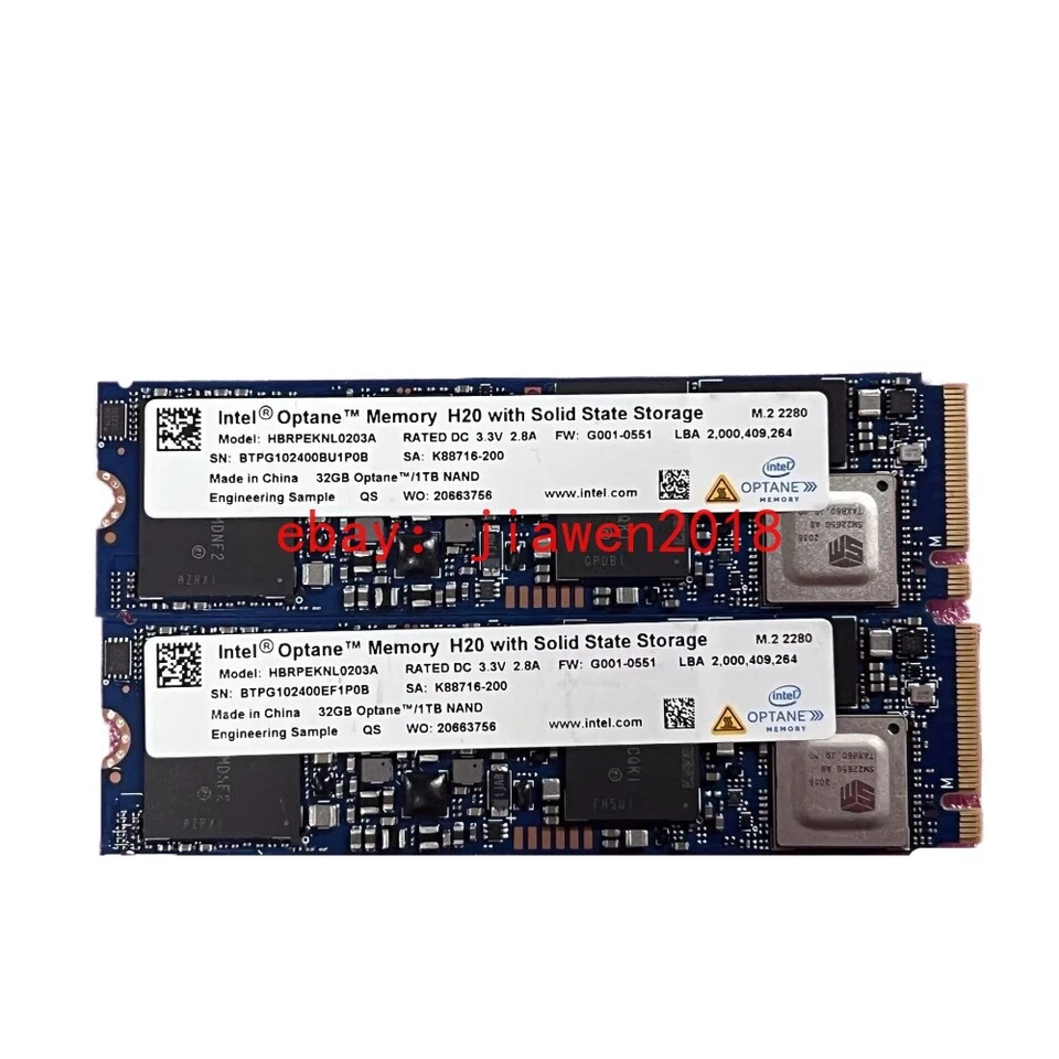 Intel Optane Memory H20 1TB M.2 2280 NVME 1TB + 32GB Cache HBRPEKNL0203A SSD - Image 2 of 4