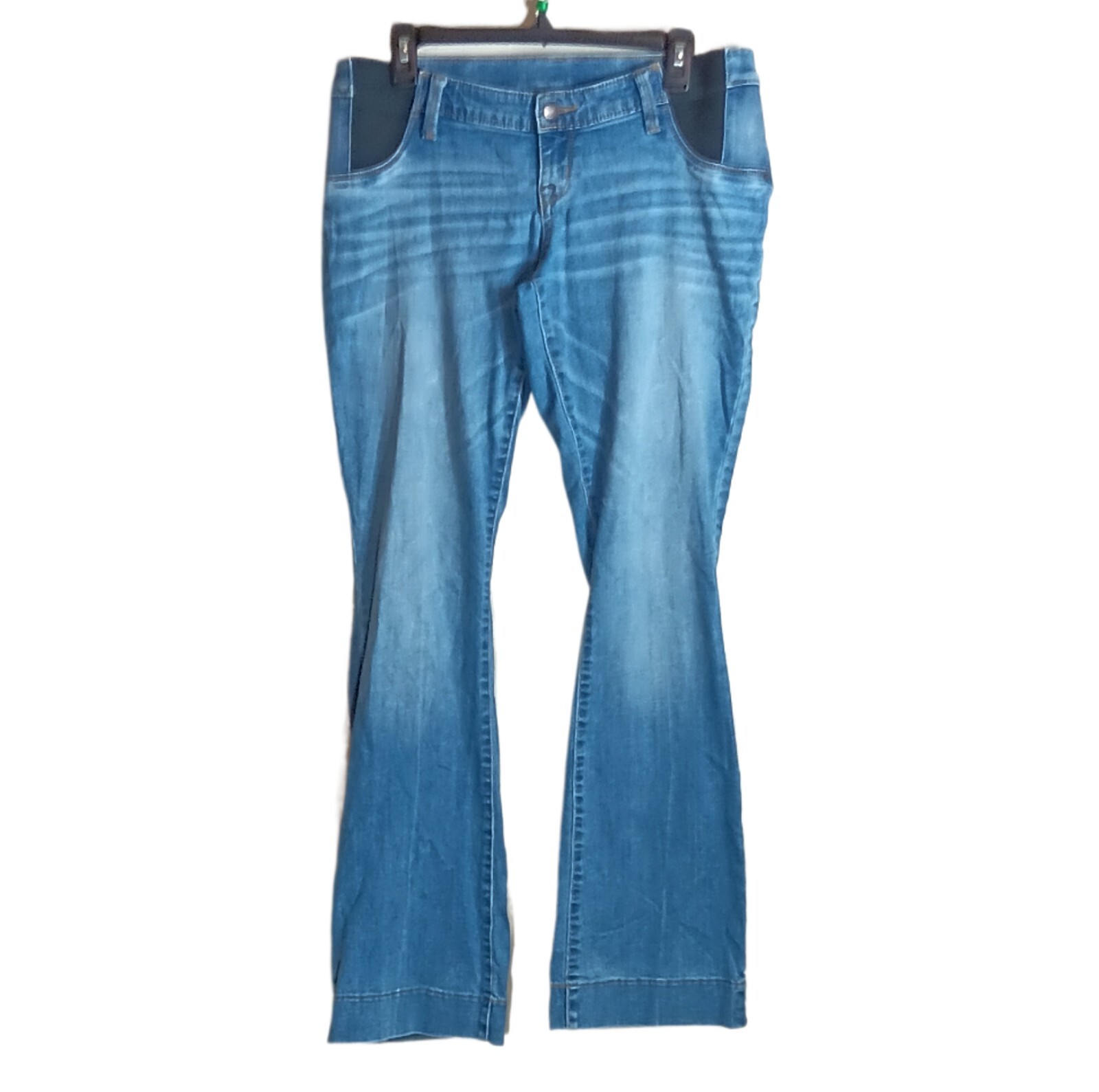 Liz Lange Maternity Flare Jeans Womens Small Light Wash Low Rise Stretchy Fit