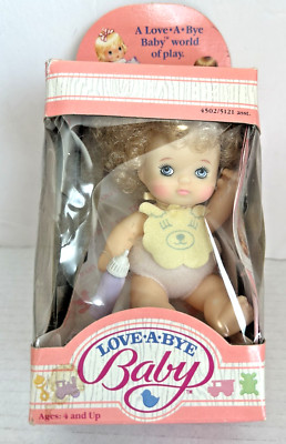 Vintage 1987 Love A Bye Baby Doll with Bottle Bib Diaper Comb #4502 N Box Hasbro