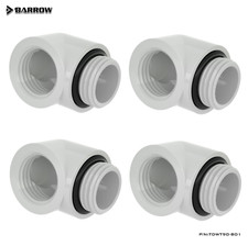 Barrow G1/4" Male to Female Extender Fitting, 90 Degree Angle, White 4 Pack