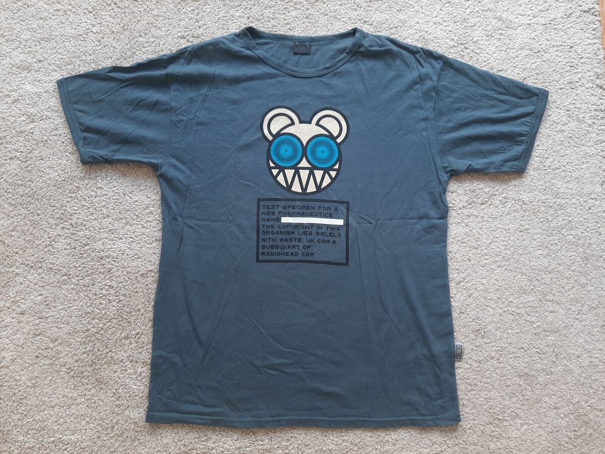 RADIOHEAD Vintage '90s Blue T Shirt L Tour Alternative Rock RADIOHEAD Vintage '90s Blue T Shirt L Tour Alternative Rock