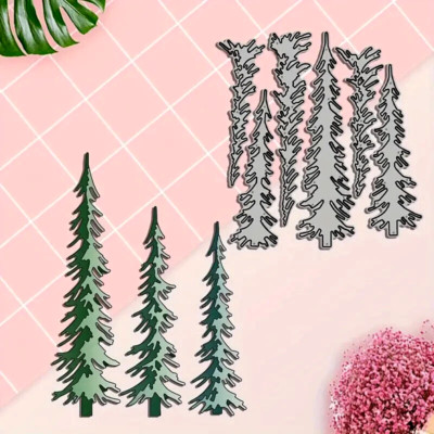 Kiefern Metall Stanzschablonen Set, Scrapbooking, Schablonen. Prägung, DIY. O 135