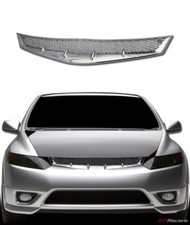 For 2006-2008 Honda Civic Coupe Jdm R Chrome Mesh Front Bumper Grill Grille Abs