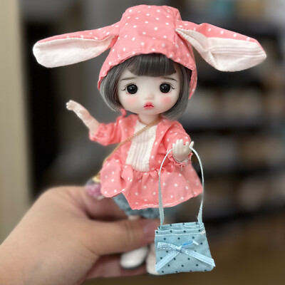 Mini BJD Puppe Nette 1/8 Ball Jointed Mädchen Mit Mode Kleidung Hut Spielzeug