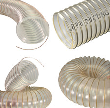 Clear Flexible Ducting PU Hose Pipe Woodworking Fume & Dust Extraction All Size