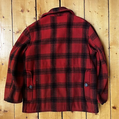 Vintage 40s 50s Dubbleware Buffalo Plaid Chamois Lined Red Hunting