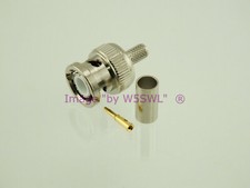 BNC Male Crimp Coax Connector RG-58 LMR195 LMR200 2-Pack by W5SWL
