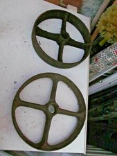 2x 91/2" rusty iron wheels for stationary engine, chicken hut, shepherds hut