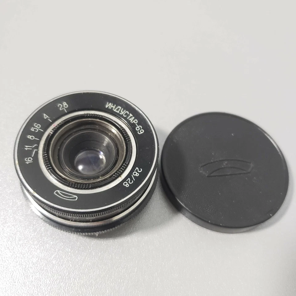 INDUSTAR 69 Photo Lens M39 mount 2.8/28mm MACRO Wide Angle Pancake - Image 3 of 4