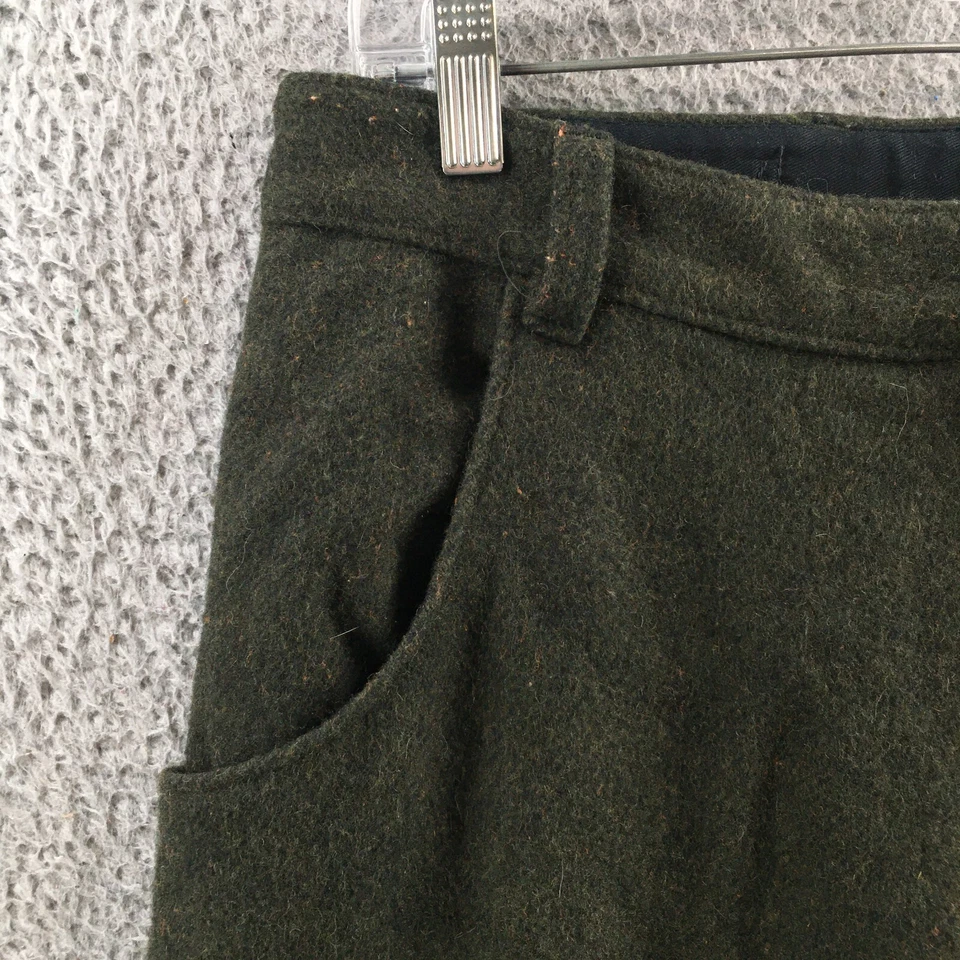 Calça cargo masculina equipamento HFC 34 (real 33x29) mistura de lã verde cintura alta zíper - Imagem 3 de 4