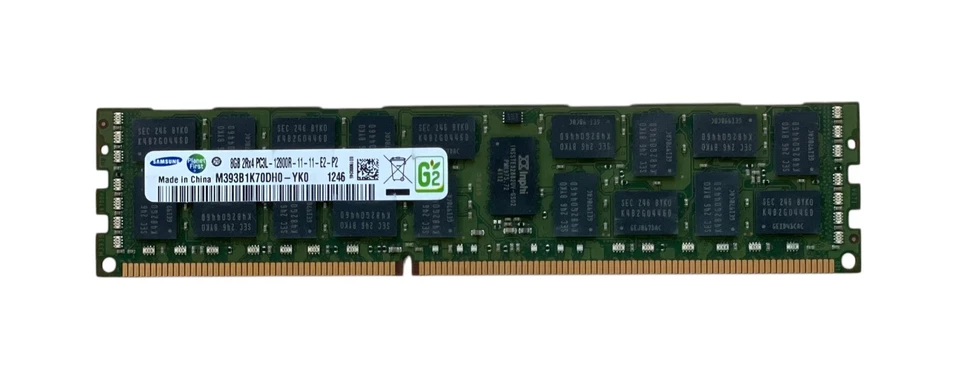 Lot of 9 Samsung 8GB 2Rx4 PC3L 12800R DDR3 Server Memory, M393B1K70DH0 (E79) - Image 2 of 3