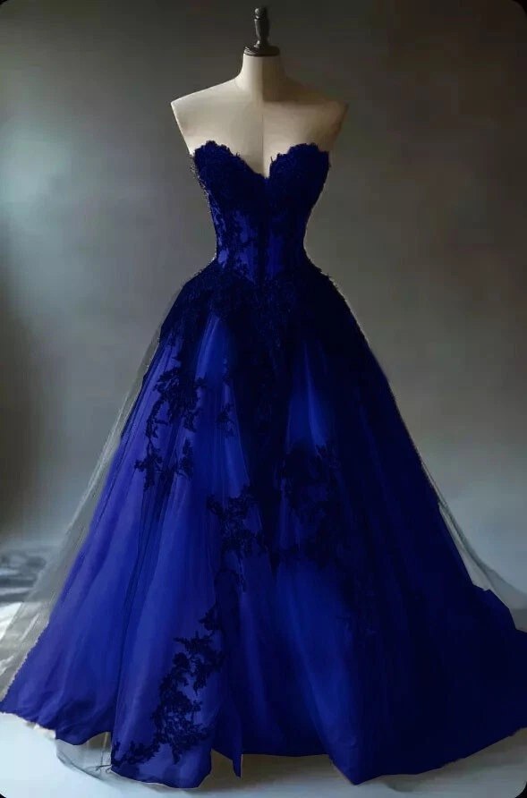 Gothic Wedding Dresses Black Lace Sweetheart Off Shoulder A Line Bridal Gowns - Image 3 of 4