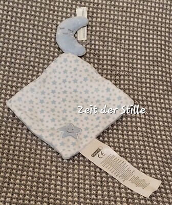ERGEE KIK Schmusetuch Kuscheltuch Mond Stern  Blau Weiß NEU