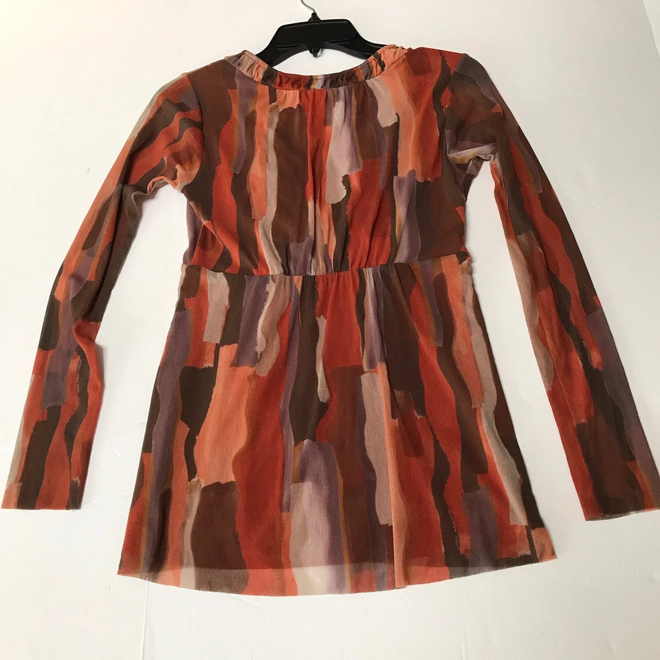 Vintage Y2K Weston Wear Babydoll Top Women Medium Mesh Western Boho Art Indie - Image 2 of 4