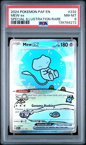 2024 POKEMON PAF EN-PALDEAN FATES SPECIAL ILLUSTRATION RARE #232 MEW EX PSA 8