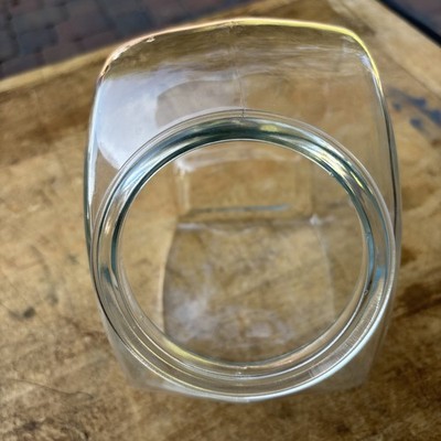 Vintage Clear Glass Coca Cola Cookie Jar With Ceramic Lid. Retro