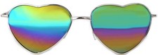Owl Stylish Heart Shaped Rainbow Sunglasses Metal Frame UV Protection