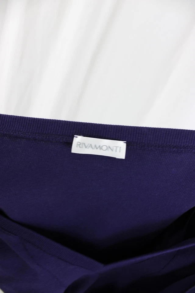 Top de corbata para mujer Rivamonti púrpura mezcla de algodón cuello en V plisado satinado mediano Foto 3 de 4