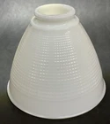 GLASS LIGHT SHADE 5x6"DIA. Waffle Milk Glass Lamp Diffuser Vintage FITTER 2 1/4"