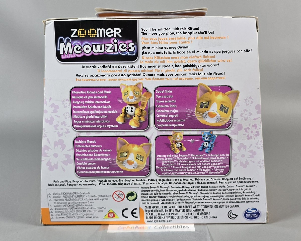 Zoomer Meowzies TABITHA Interactive Orange Tabby Kitten Cat Lights