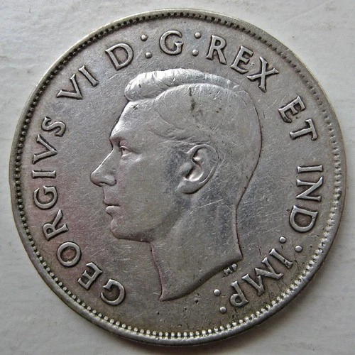 CANADA 1941 KING GEORGEVI 80% SILVER FIFTY 50 CENTS COIN (KM# 36)