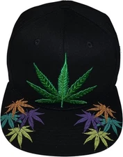 Popfizzy Weed Hat, Pot Leaf Hats, Marijuana Snapback Cap, Cannabis Baseball