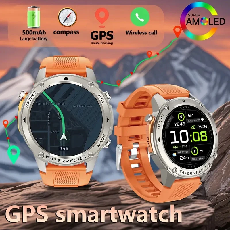 Smart Watch Fitness GPS Tracker HD AMOLED TouchScreen BluetoothCall Unisex 77/80